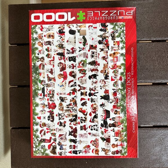 EUROGRAPHICS 1000 piece "Holiday Dogs" Puzzle - Picture 2 of 8